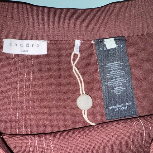 Sandro Brown A-Line Knit Skirt - Picture 3 of 7